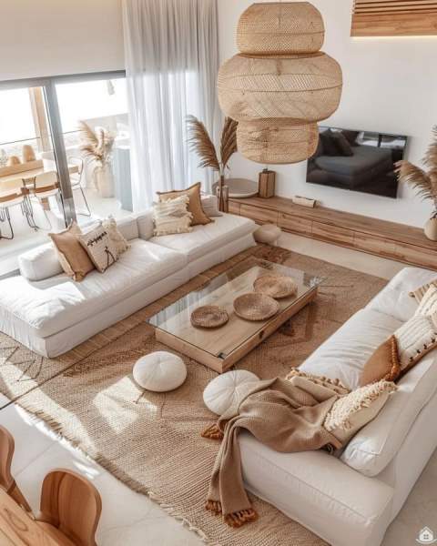 meubles de salon en bois blanc