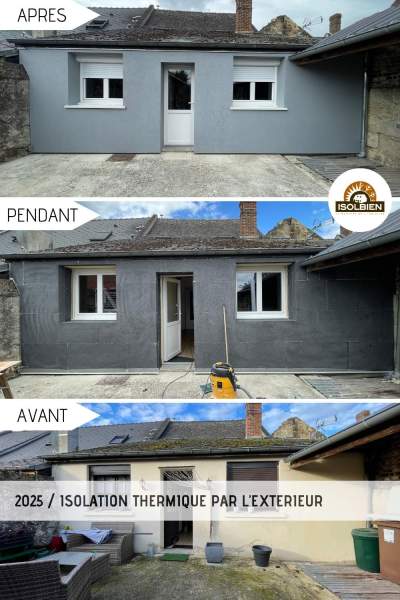 isolation extérieure avant après