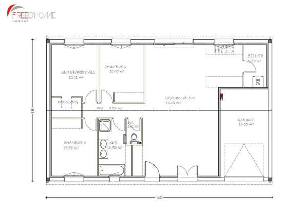 Plan maison plain pied garage