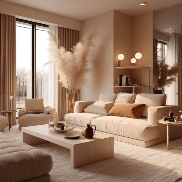Salon cocooning beige