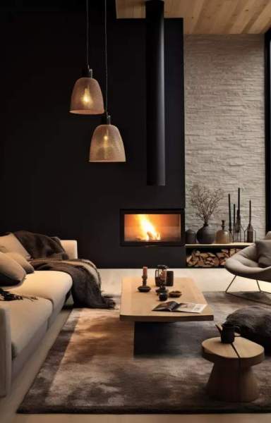 Salon chaleureux moderne