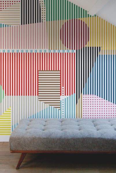 Papier peint graphique chambre adulte