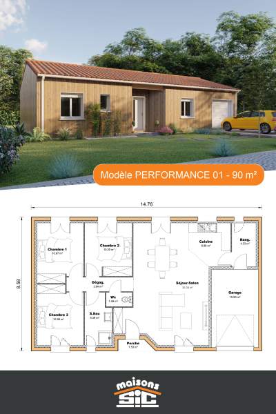 Plan maison plain pied garage