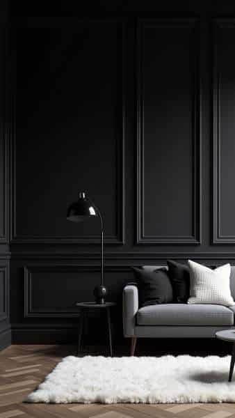 Peinture mur noir mat