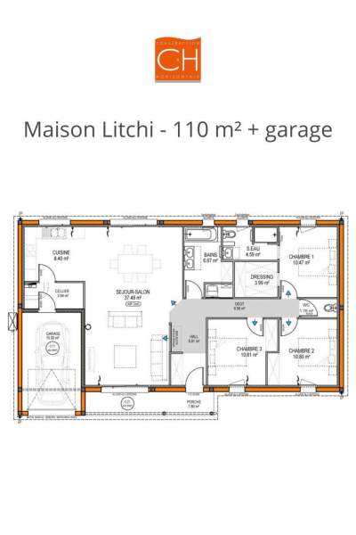 prix maison plain pied 100m2 garage