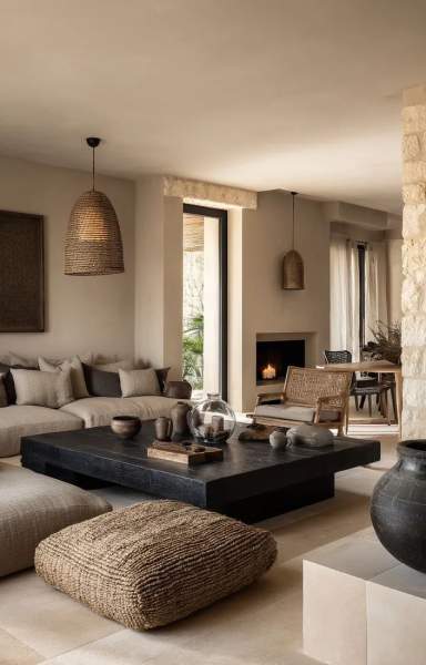 Salon chaleureux moderne