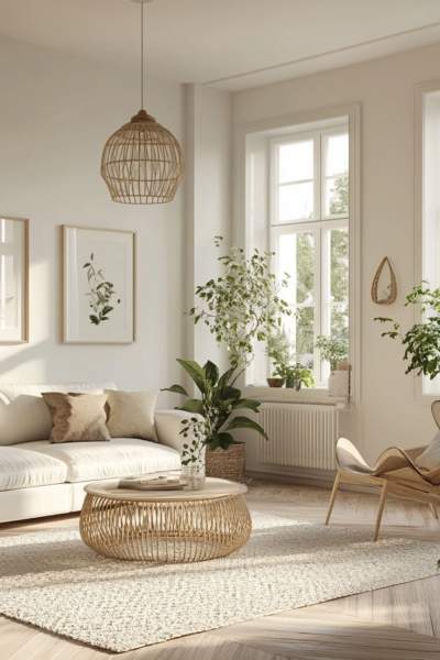 meubles de salon en bois blanc