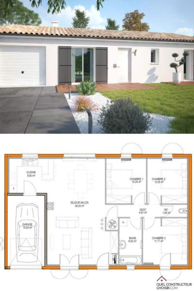 prix maison plain pied 100m2 garage