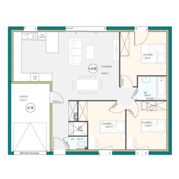 prix maison plain pied 100m2 garage