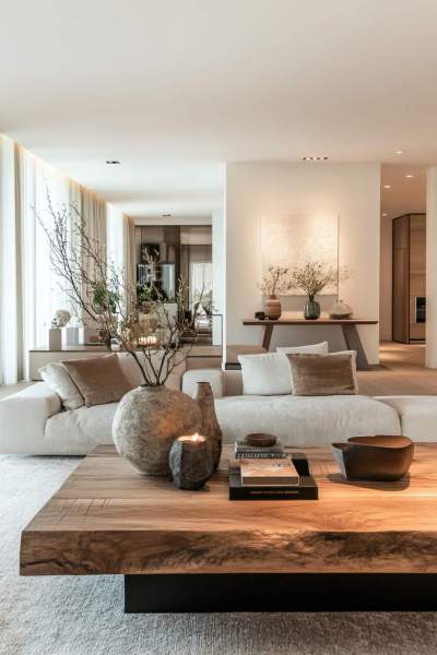 Salon chaleureux moderne