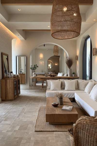 Salon chaleureux moderne