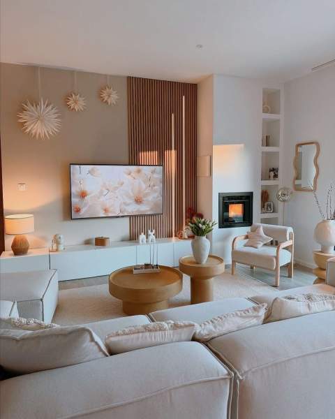 Salon chaleureux moderne