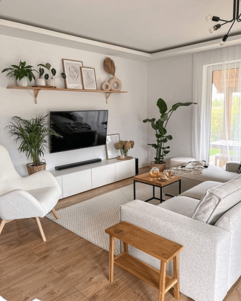Décoration intérieur blanc et bois
